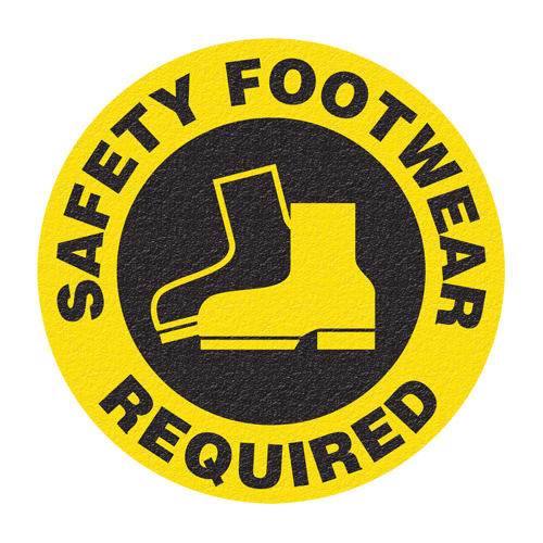 Panneau de signalisation au sol  Safety Footwear , Adh&eacute;sif, Anglais avec pictogramme Pronet Distribution