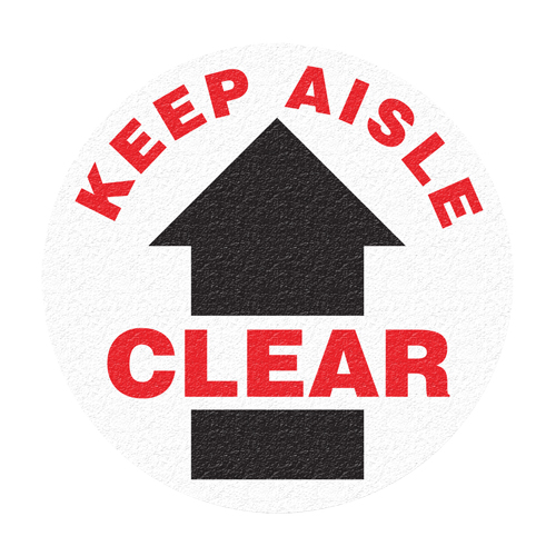 Panneau de signalisation au sol  Keep Aisle Clear , Adh&eacute;sif, Anglais avec pictogramme Pronet Distribution