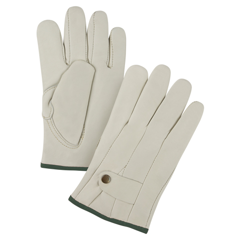 Premiun Winter-Lined Ropers Gloves, Medium, Grain Cowhide Palm, Fleece Inner Lining Pronet Distribution