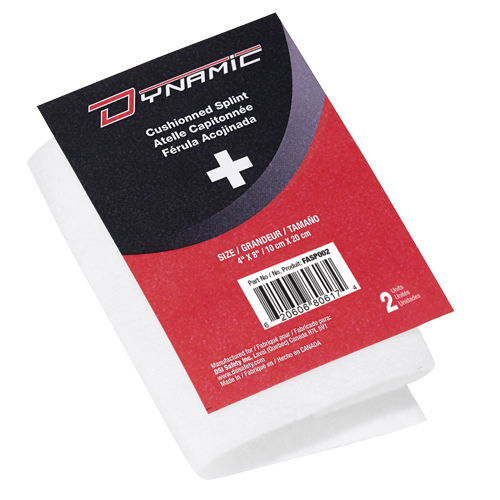 Attelle coussin&eacute;e Dynamic, Polyvalent, Aluminium rembourr&eacute; au caoutchouc-mousse, 6", Classe 1 Pronet Distribution