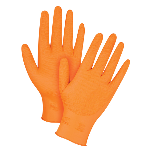 Heavyweight Gripper Gloves, 2X-Large, Nitrile, 7-mil, Powder-Free, Orange Pronet Distribution