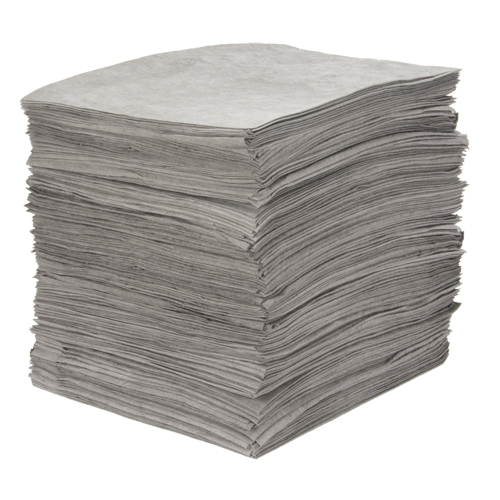 Feuilles absorbantes souffl&eacute;es de premi&egrave;re qualit&eacute;, Universel, 15" x 18", 25 gal. d'absorption Pronet Distribution