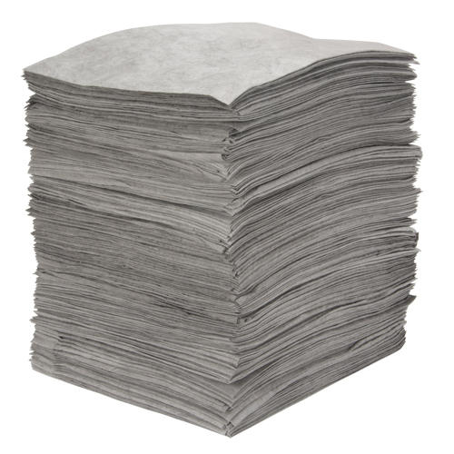 Feuilles absorbantes souffl&eacute;es de premi&egrave;re qualit&eacute;, Universel, 15" x 18", 30 gal. d'absorption Pronet Distribution