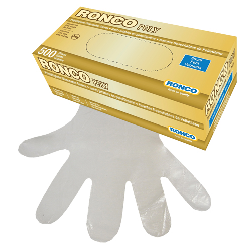 Gants jetables, Petit, Poly&eacute;thyl&egrave;ne, 1 mil, Sans poudre, Transparent Pronet Distribution