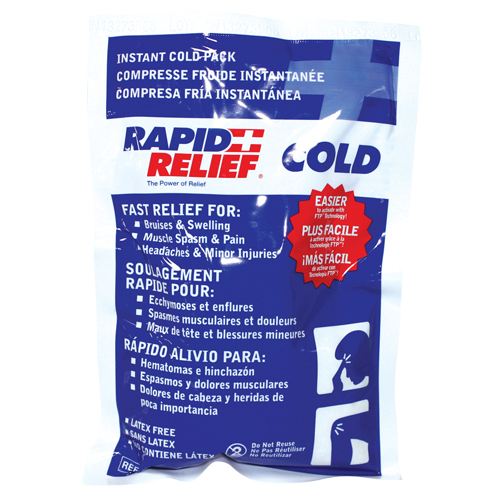 Compresse froide instantan&eacute;e Rapid Relief, Froid, Utilisation unique, 5" x 9" Pronet Distribution