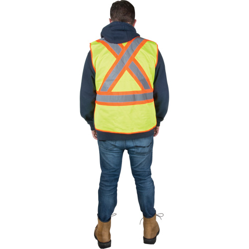 Veste d'arpenteur r&eacute;sistante aux flammes, Jaune lime haute visibilit&eacute;, Moyen, Polyester Pronet Distribution