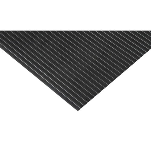 Tapis &agrave; nervures larges, Essuie-pieds, 3' x 75' x 1/8", Noir Pronet Distribution