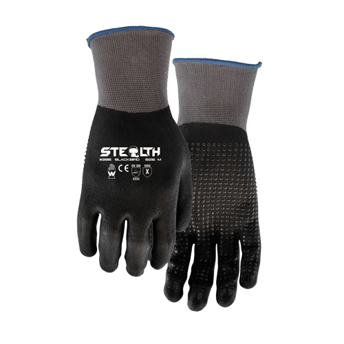 Gants 395 Stealth Blackbird, 11/2T-Grand, R&ecirc;vetement Mousse de nitrile, Calibre 15, Enveloppe en Nylon Pronet Distribution