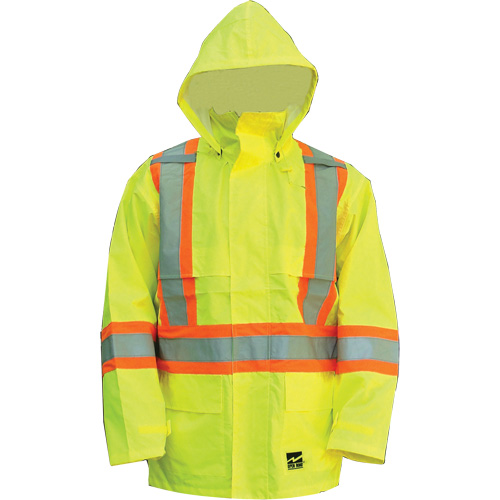 Manteau Open Road, Polyester/Polyur&eacute;thane, Jaune lime haute visibilit&eacute;, Petit Pronet Distribution