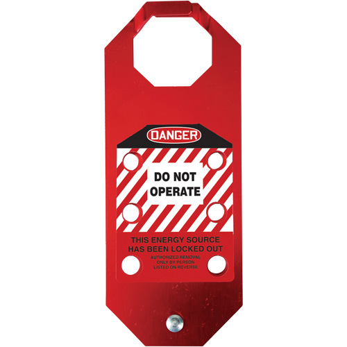 Stopout&reg; OSHA Danger Aluma-Tag Do Not Operate Hasp, Red Pronet Distribution