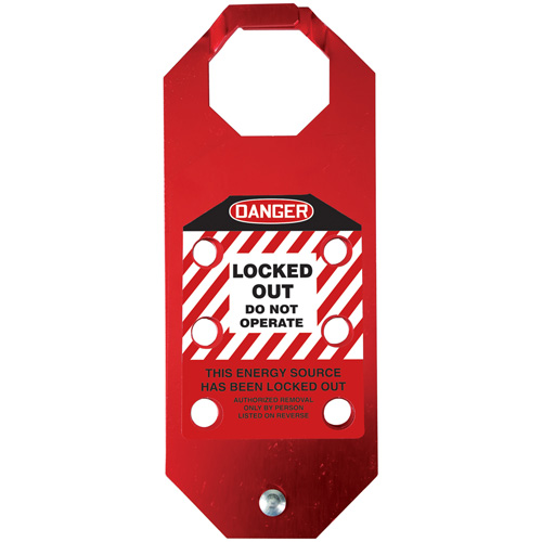 Stopout&reg; OSHA Danger Aluma-Tag Locked Out Do Not Operate Hasp, Red Pronet Distribution