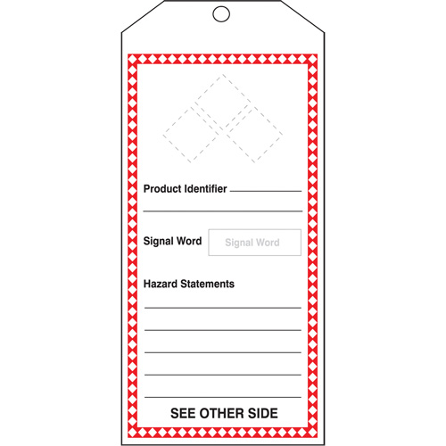 Tr&egrave;s grande &eacute;tiquette SGH, Papier cartonn&eacute;, 3-7/8" la x 8-1/2" h, Anglais Pronet Distribution