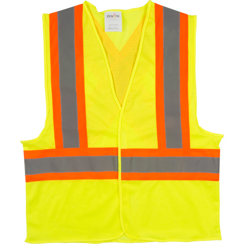 Traffic Safety Vest, High Visibility Lime-Yellow, 2X-Large, Polyester Pronet Distribution