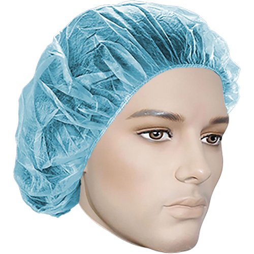 Bonnets bouffants, Polypropyl&egrave;ne, 18", Bleu Pronet Distribution
