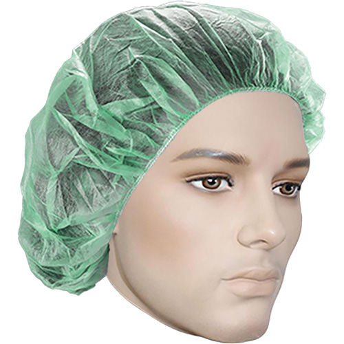 Bonnets bouffants, Polypropyl&egrave;ne, 21", Vert Pronet Distribution