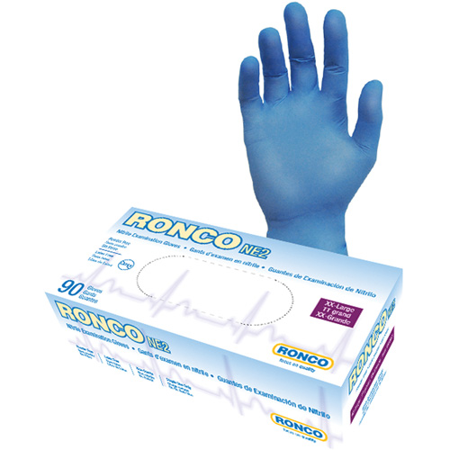Gants jetables, 2T-Grand, Nitrile, 4 mils, Sans poudre, Bleu Pronet Distribution