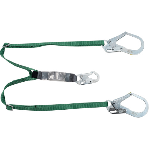 V-Series Lanyard, 6', Rebar Hook Center, Snap Hook Leg Ends, Polyester Pronet Distribution