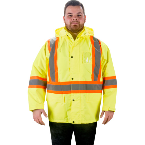 RZ1000 Rain Jacket, Polyester, Small, High Visibility Lime-Yellow Pronet Distribution