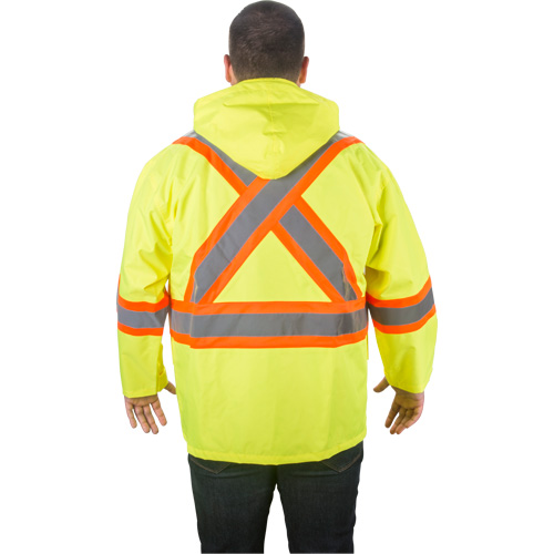 RZ1000 Rain Jacket, Polyester, Small, High Visibility Lime-Yellow Pronet Distribution