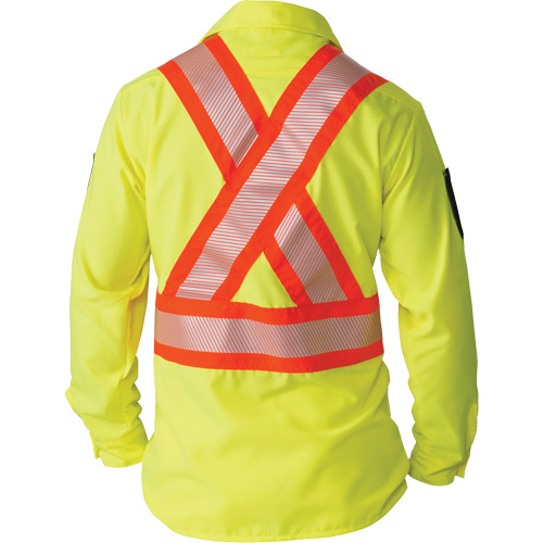 Chemise &agrave; manches longues haute visibilit&eacute; ind&eacute;chirable, Polyester, 2T-Grand (grande taille), Jaune lime haute visibilit&eacute; Pronet Distribution