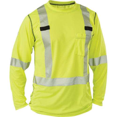 T-shirt &agrave; manches longues haute visibilit&eacute; Polartec Power Grid, Polyester, 2T-Grand, Jaune lime haute visibilit&eacute; Pronet Distribution
