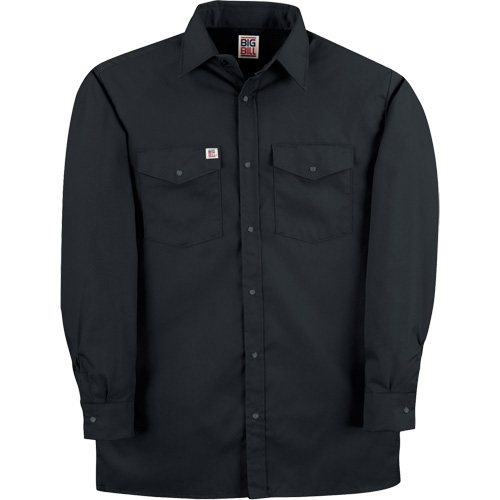 Twill Work Shirt with Snap, Men's, Small, Black Pronet Distribution