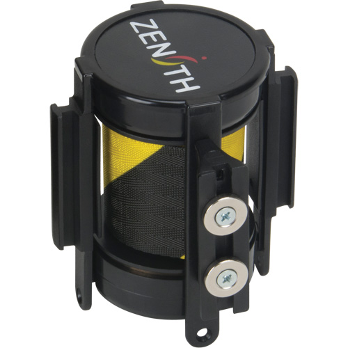 Cassette de ruban magn&eacute;tique pour barri&egrave;re de contr&ocirc;le des foules personnalis&eacute;e, 7', Ruban Noir et jaune Pronet Distribution
