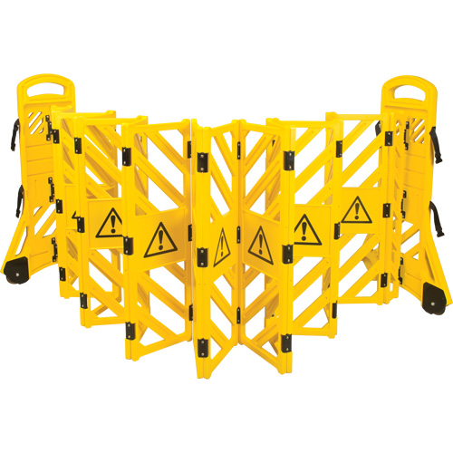 Portable Mobile Barrier, 40" H x 13' L, Yellow Pronet Distribution