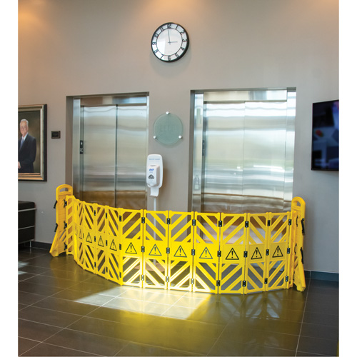 Portable Mobile Barrier, 40" H x 13' L, Yellow Pronet Distribution