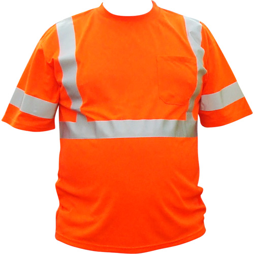 Chemise &agrave; manche courte haute visibilit&eacute;, Coton, 2T-Grand, Orange haute visibilit&eacute; Pronet Distribution
