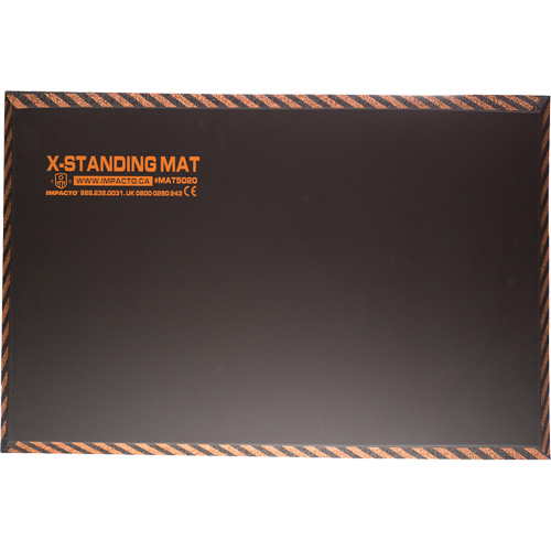 Anti-Fatigue Standing Mat, Smooth, 16" x 28" x 1", Black, Rubber Pronet Distribution