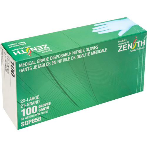 Puncture-Resistant Medical-Grade Disposable Gloves, 2X-Large, Nitrile, 3.5-mil, Powder-Free, Blue, Class 2 Pronet Distribution