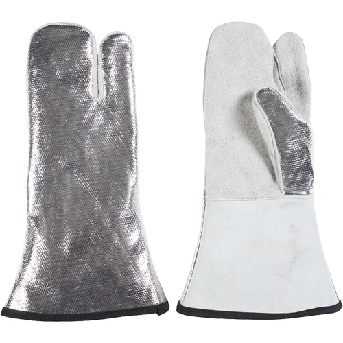 One Finger Heat Resistant Mitt, Aluminized/Kevlar&reg;/Leather, One Size, Protects Up To 650°F (343°C) Pronet Distribution