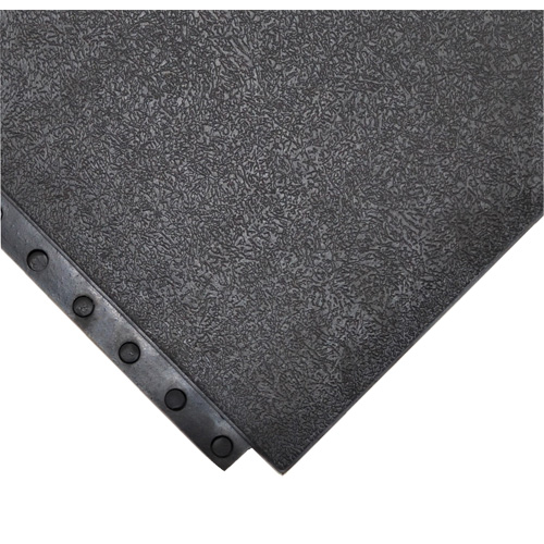 Tapis antifatigue 24/Seven Locksafe, Lisse, 3' x 3' x 5/8", Noir, Caoutchouc naturel Pronet Distribution