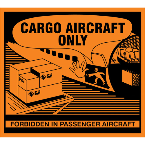 &eacute;tiquettes de manutention Cargo Aircraft Only, 4-3/4" lo x 4-1/4" la, Orange Pronet Distribution