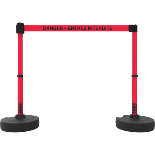 Plus Barrier Post Set, Plastic, 42" H, Red Tape, 15' Tape Length Pronet Distribution
