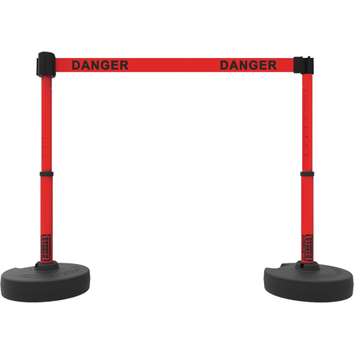 Plus Barrier Post Set, Plastic, 42" H, Red Tape, 15' Tape Length Pronet Distribution