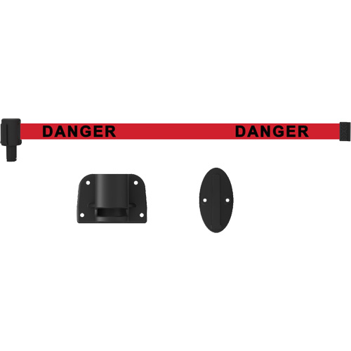 Plus Wall Mount Barrier System, Plastic, Screw Mount, 15', Red Tape Pronet Distribution