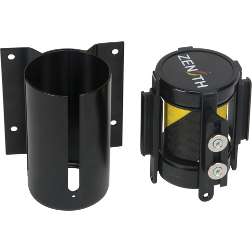 Wall Mount Barrier with Magnetic Tape, Steel, Screw Mount, 7', Black and Yellow Tape Pronet Distribution