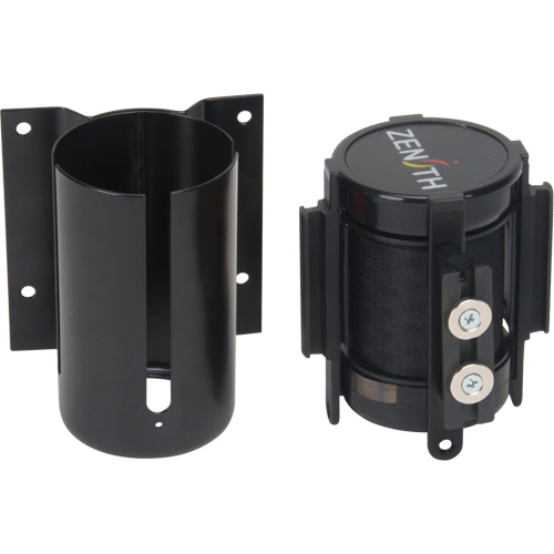 Barri&egrave;re &agrave; fixation murale avec ruban magn&eacute;tique, Acier, Fixation par vis, 7', Ruban Noir Pronet Distribution