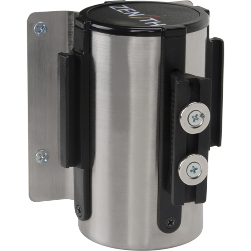 Barri&egrave;re &agrave; fixation murale avec ruban magn&eacute;tique, Acier, Fixation par vis, 7', Ruban Rouge Pronet Distribution