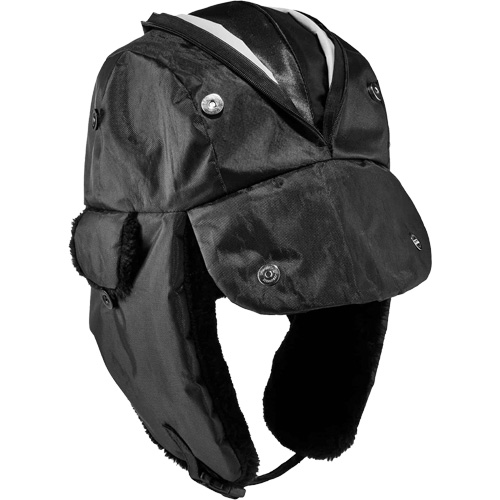 Chapeau de trappeur avec fermeture &agrave; glissi&egrave;re N-Ferno, Doublure en Polyur&eacute;thane/Satin, Moyen/Petit, Noir Pronet Distribution
