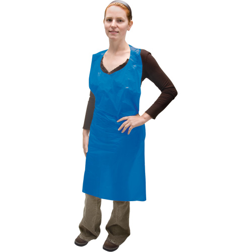 Tablier en poly&eacute;thyl&egrave;ne, Poly&eacute;thyl&egrave;ne, Bleu, 35" la x 46" lo Pronet Distribution