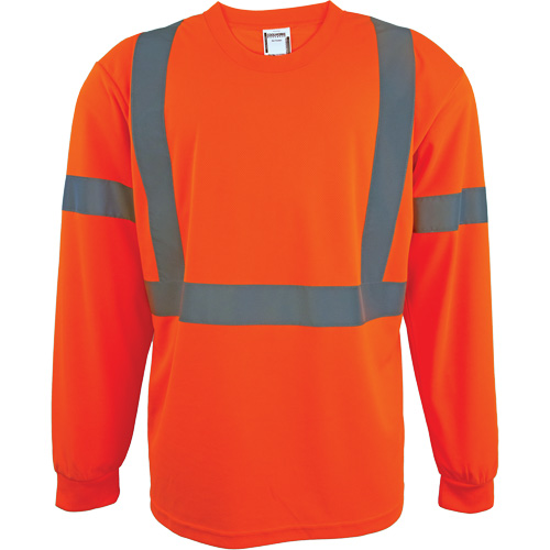 Long Sleeve Safety Shirt, Polyester, 2X-Large, High Visibility Orange Pronet Distribution