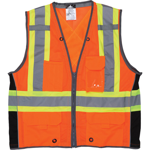 Surveyor Safety Vest, High Visibility Orange, Large, Polyester Pronet Distribution
