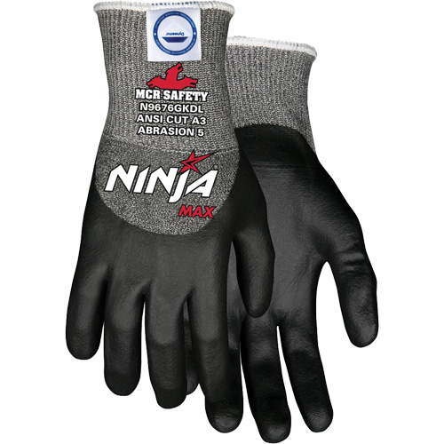 Gants r&eacute;sistant aux coupures Max Ninja, Taille Moyen, Calibre 10, Rev&ecirc;tement Bipolym&egrave;re, Enveloppe en Dyneema, ASTM ANSI niveau A3 Pronet Distribution