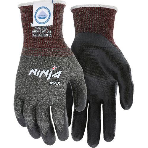Gants r&eacute;sistant aux coupures Max Ninja, Taille Grand, Calibre 10, Rev&ecirc;tement Bipolym&egrave;re, Enveloppe en Dyneema, ASTM ANSI niveau A3 Pronet Distribution