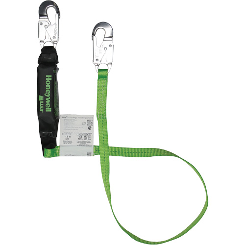 Miller&reg; HP Shock-Absorbing Lanyard, 6', Locking Snap Hook Center, Locking Snap Hook Leg Ends, Polyester Pronet Distribution
