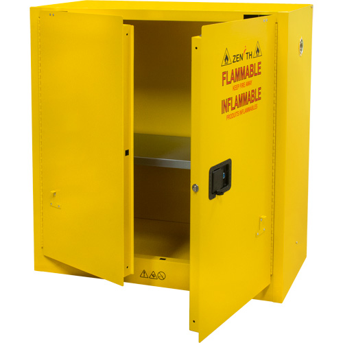 Flammable Storage Cabinet, 30 gal., 2 Door, 43" W x 44" H x 18" D Pronet Distribution