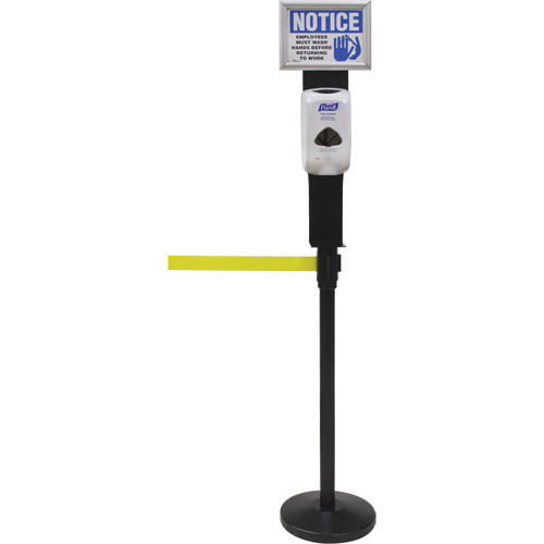 Porte-distributeur/enseigne pour poteaux de barri&egrave;re pour le contr&ocirc;le des foules, Noir Pronet Distribution